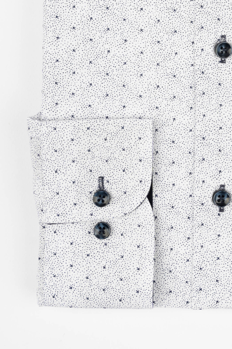 Camasa regular alba cu imprimeuri bleumarin 2XL-4XL [3]