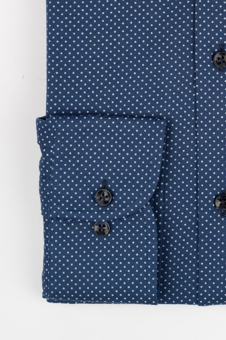 Camasa regular bleumarin cu buline albe [2]