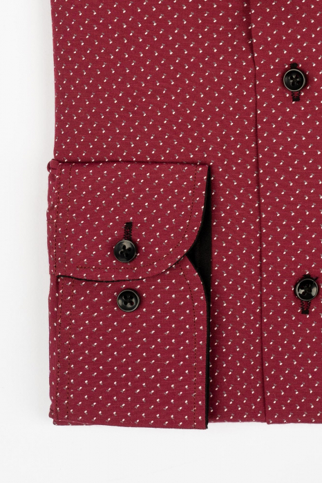 Camasa regular bordo cu imprimeu roz [3]
