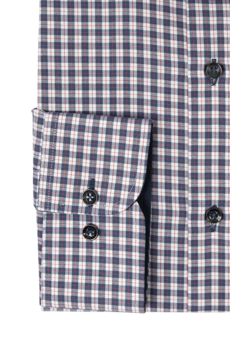 Camasa regular cu carouri bleumarin si nasturi asortati [3]