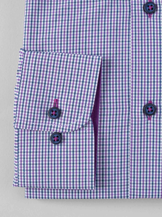 Camasa regular fit casual cu carouri mici  [3]