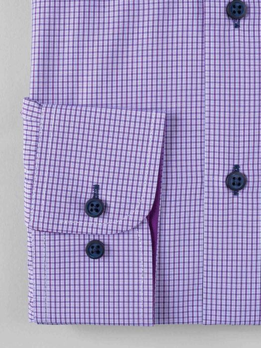 Camasa regular fit cu carouri mici mov [3]