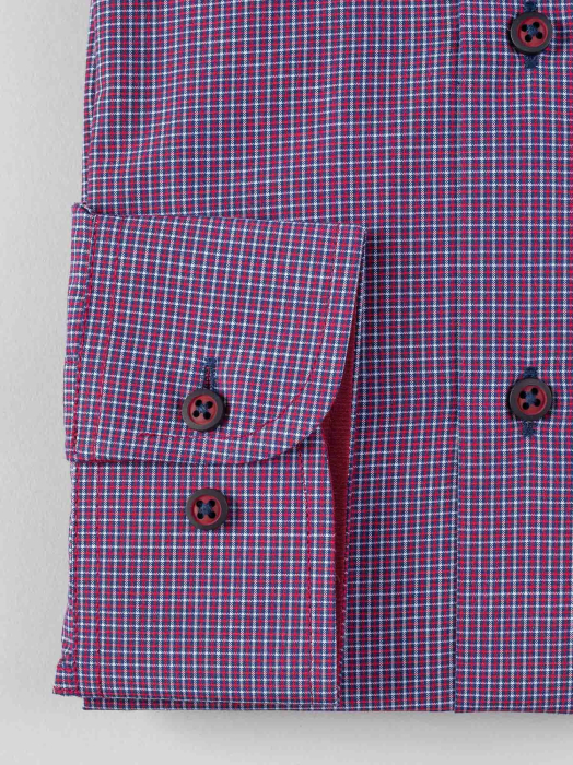 Camasa regular fit cu carouri mici rosii [3]