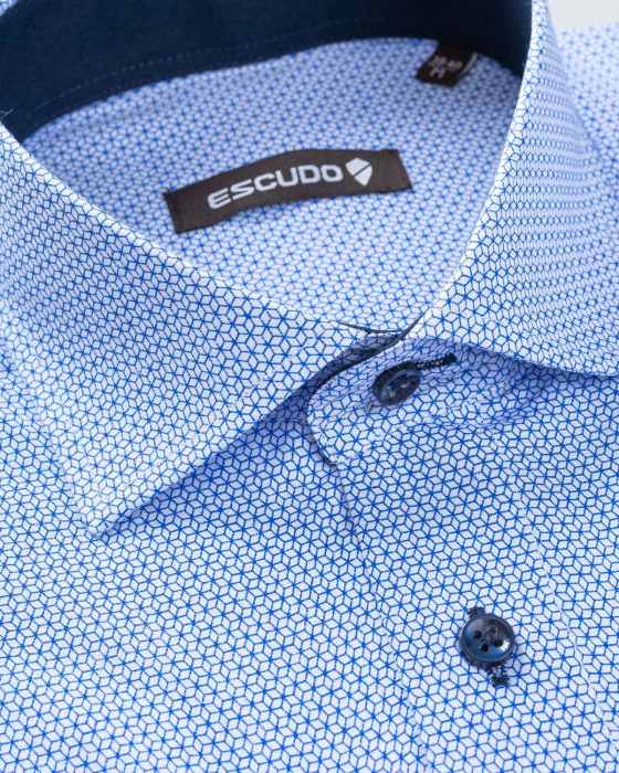 Camasa regular fit cu imprimeuri albastre [2]