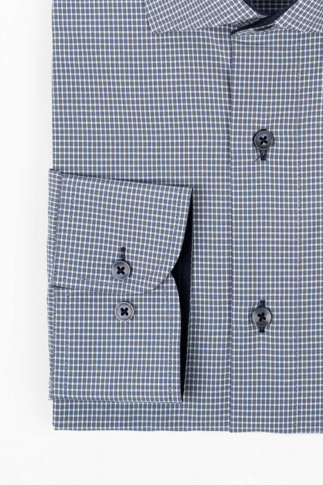 Camasa regular fit gri cu carouri albe 2XL-4XL [2]