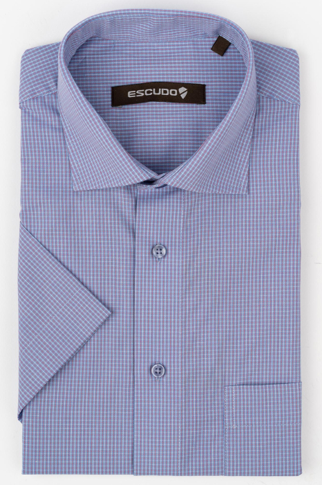 Camasa regular fit maneca scurta cu carouri rosii [1]