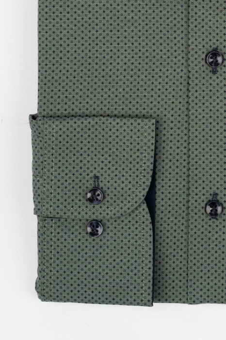 Camasa regular verde cu imprimeuri geometric [3]