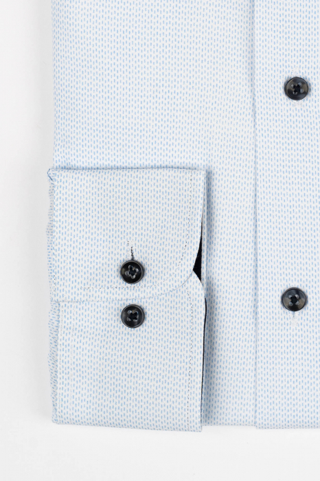 Camasa slim alba cu picouri bleu 2XL [3]