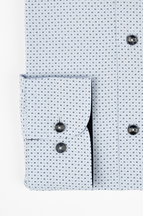 Camasa slim bleu cu imprimeuri mici 2XL [3]