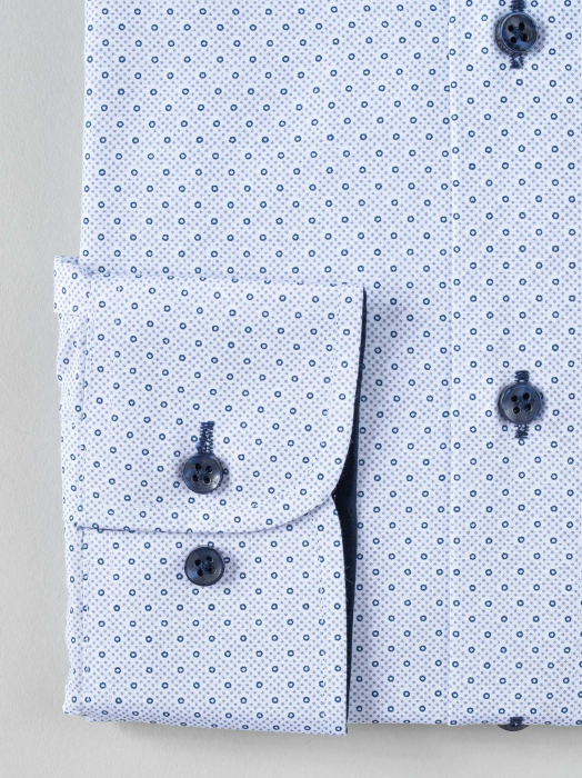 Camasa slim cu imprimeuri gri si bleumarin [3]