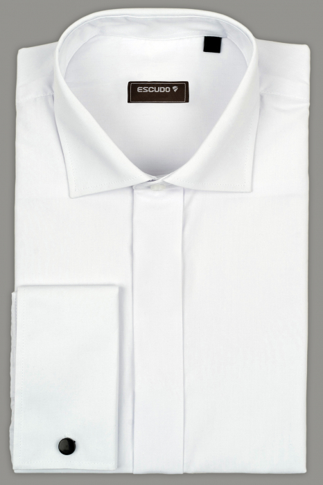 Camasa slim cu manseta dubla si nasturi ascunsi 100% bumbac - 45/46 - 2XL [1]
