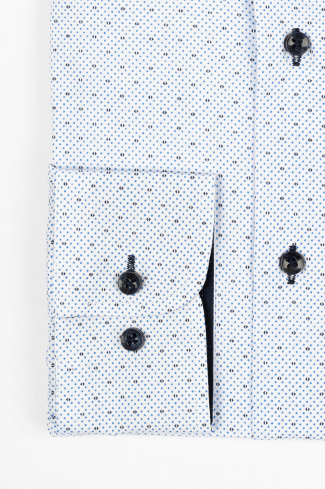 Camasa slim fit alba cu imprimeu geometric [3]