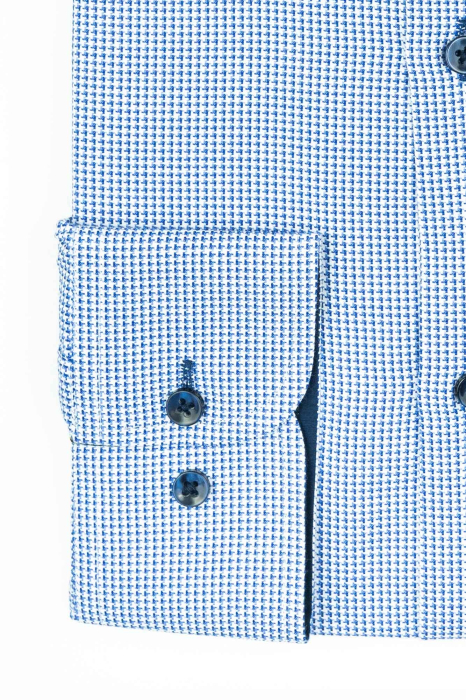 Camasa slim fit alba cu imprimeuri bleumarin [3]