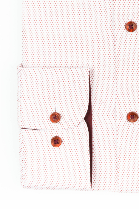 Camasa slim fit alba cu picouri rosii [3]