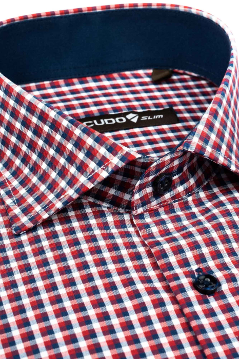 Camasa slim fit cu carouri rosii [2]
