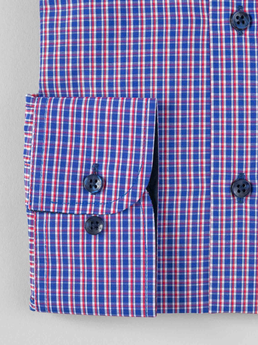 Camasa slim fit cu carouri rosii si albastre [5]