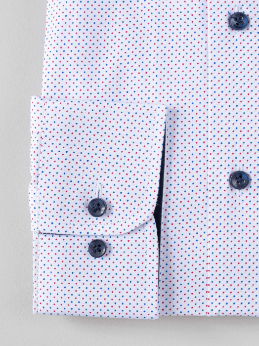 Camasa slim fit cu imprimeuri rosii si albastre [2]
