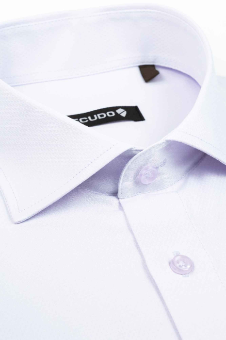 Camasa slim fit lila cu model in tesatura [2]