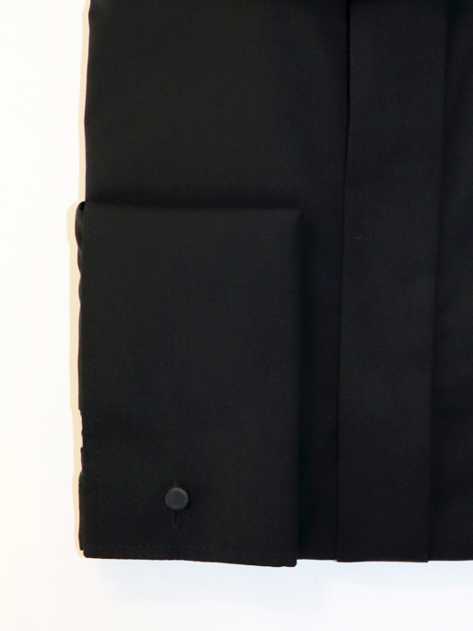 Camasa slim fit neagra cu nasturi ascunsi si manseta de butoni [2]