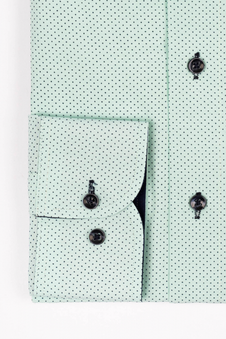 Camasa slim fit verde cu imprimeu bleumarin [2]