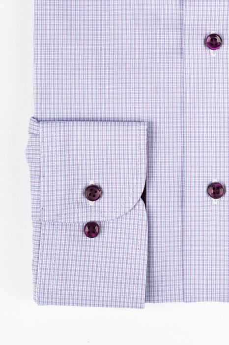 Camasa slim mov cu carouri albe si bleu [3]