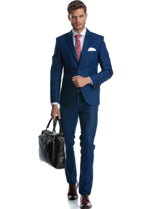 Costum albastru cu carouri [3]