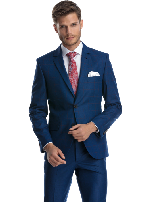 Costum albastru cu carouri [2]