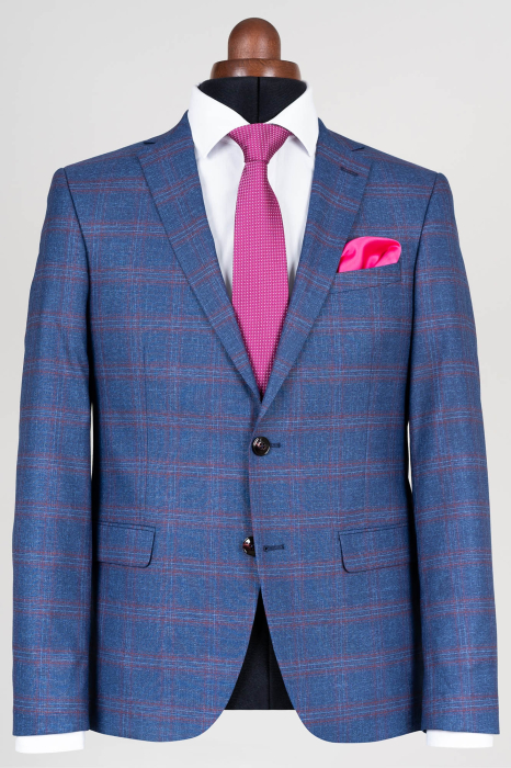 Costum albastru cu carouri rosii  [2]