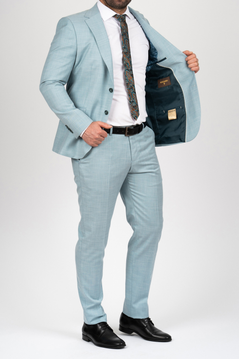 Costum barbati turcoaz deschis slim fit [2]