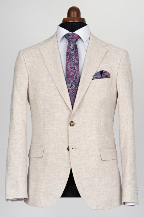 Costum barbati bej-deschis slim fit [4]