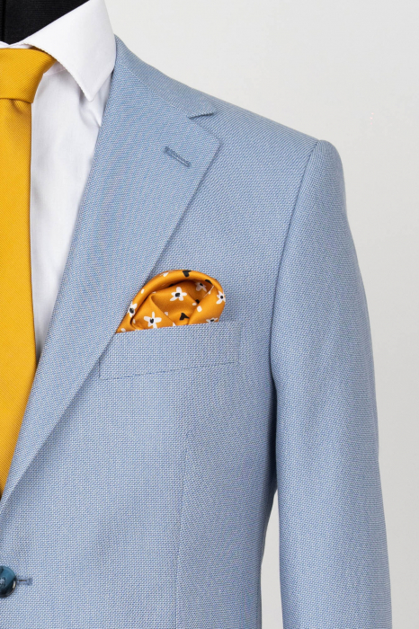 Costum barbati bleu-pepit slim fit [6]