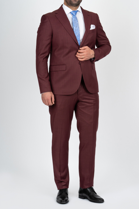Costum barbati burgund-visiniu slim fit [2]
