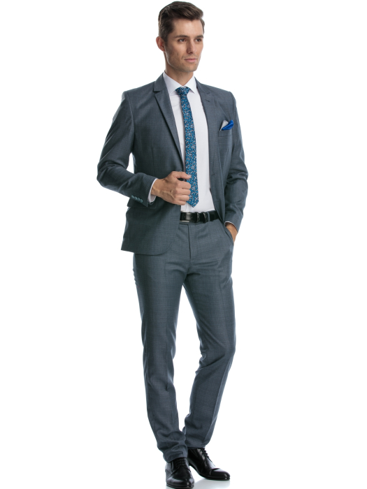 Costum  barbati gri cu carouri [3]