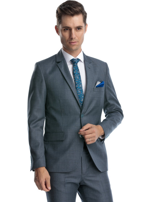 Costum  barbati gri cu carouri [2]