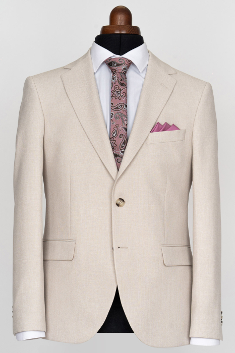 Costum barbati slim fit bej deschis [2]