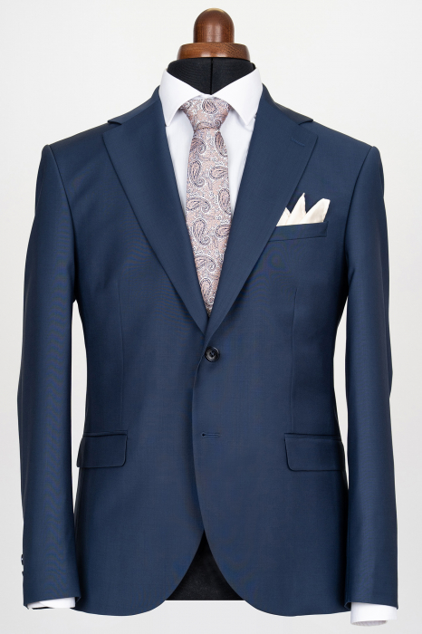 Costum barbati slim fit bleumarin 100% lână [2]