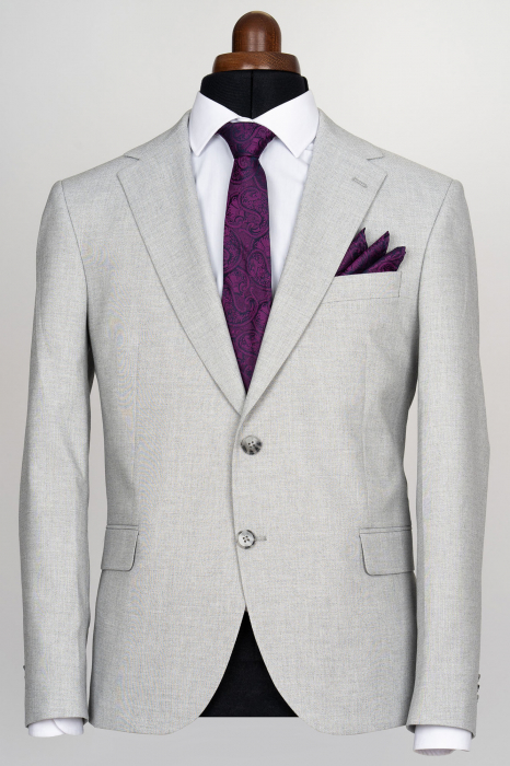 Costum barbati slim fit gri-deschis-Talia 2 [2]