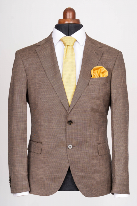 Costum barbati slim fit bej-pepit - Talia 2 [2]