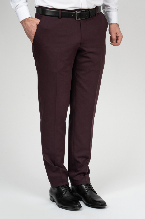 Costum barbati slim fit visiniu inchis cu doua randuri de nasturi [4]