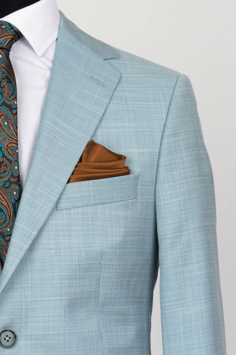 Costum barbati turcoaz deschis slim fit [6]