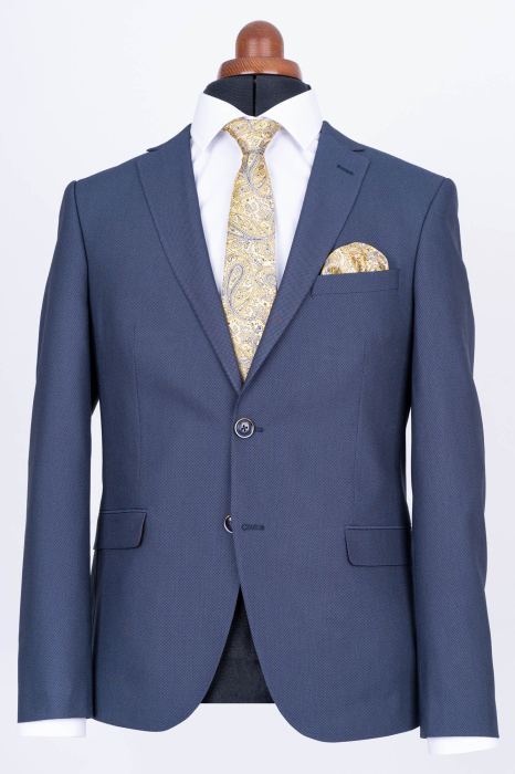 Costum bleumarin pepit slim [3]