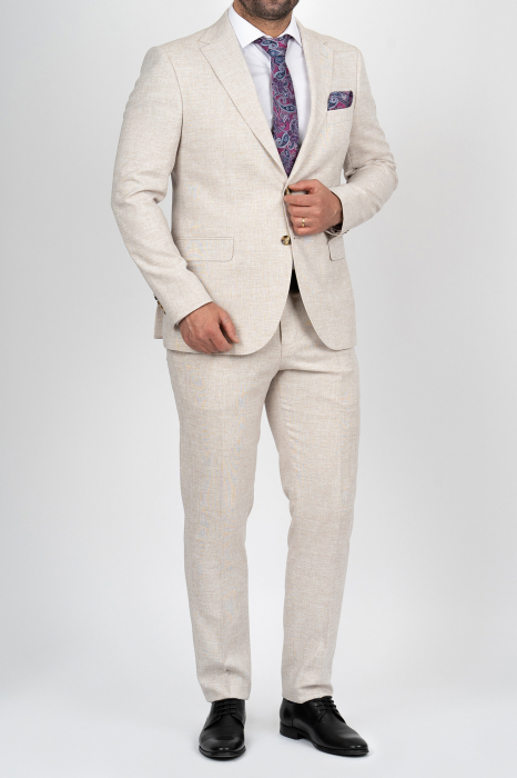 Costum barbati bej-deschis slim fit [2]