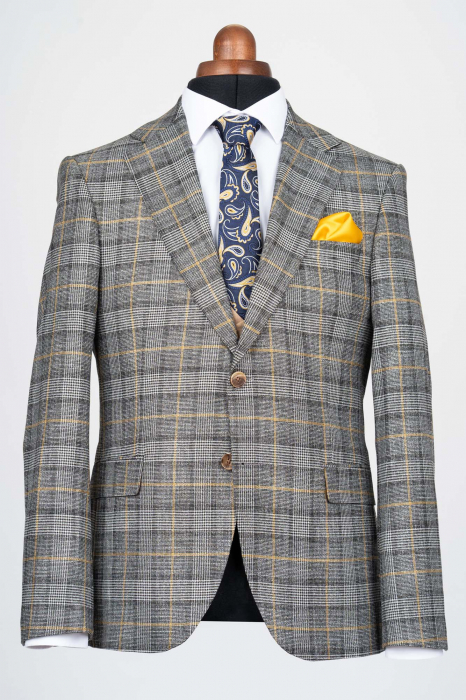 Costum cu vesta slim fit camel [3]
