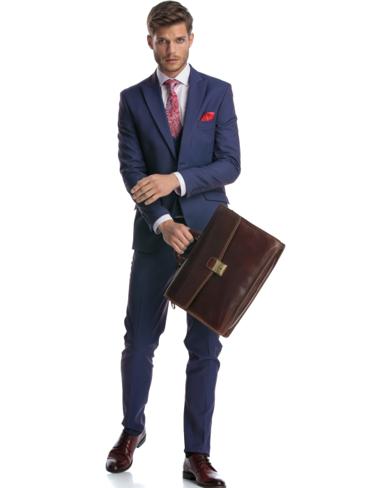 Costum cu vesta slim fit mov pepit [3]