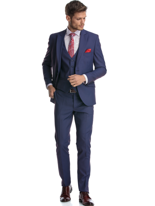 Costum cu vesta slim fit mov pepit [2]