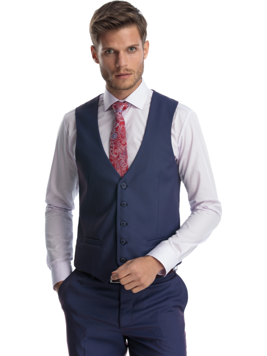 Costum cu vesta slim fit mov pepit [4]