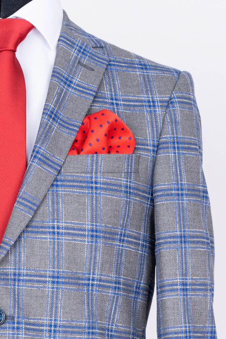 Costum gri carouri slim [3]