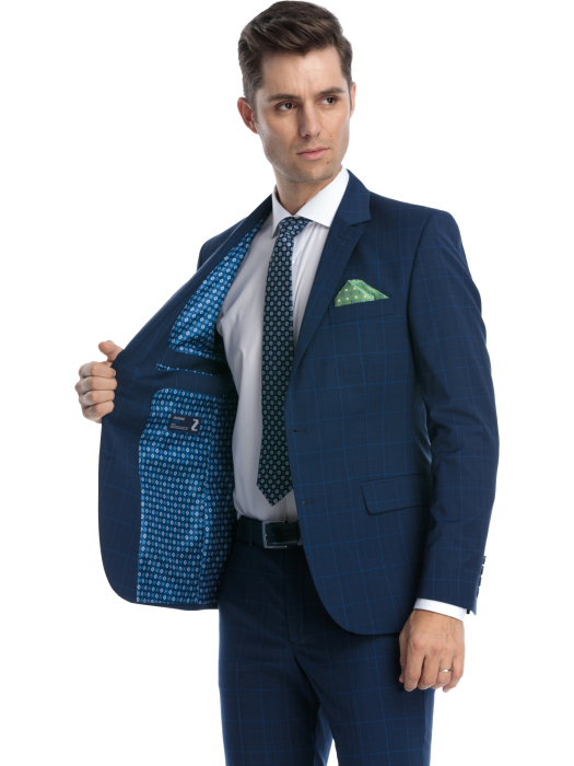 Costum lana albastru cu caro [3]