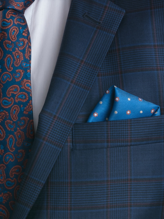 Costum lana albastru cu caro visiniu [4]