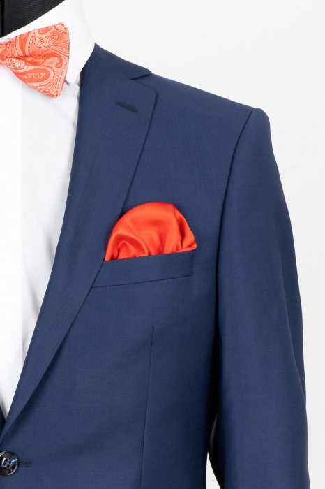 Costum slim albastru 100% lână [2]